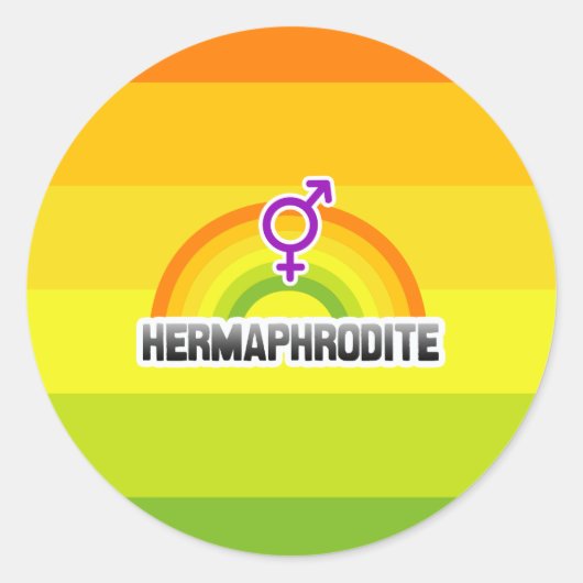 STICKER ROND HERMAPHRODITE RAINBOW (Devant)