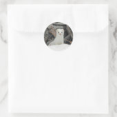 Sticker Rond Hermine blanche (Sac)