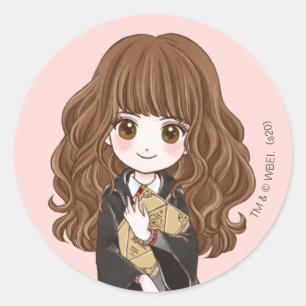 Sticker Rond Hermione Granger aquarelle magique
