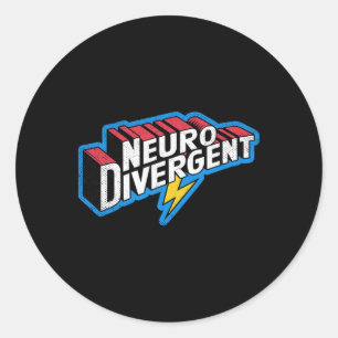 Sticker Rond Héroïne neurodivergente Adhd Autisme Asd Célébrer