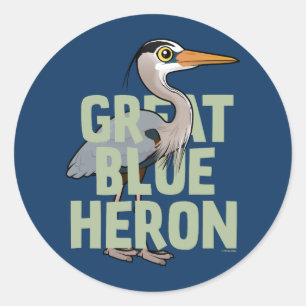 Sticker Rond Héron de grand bleu enorme