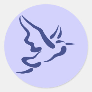 Sticker Rond Heron stylisé en vol