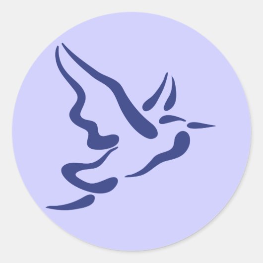 Sticker Rond Heron stylisé en vol (Devant)