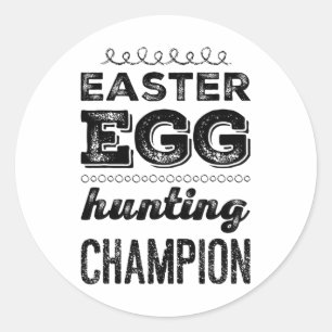 Sticker Rond Héros de Pâques Champion de la chasse aux œufs de