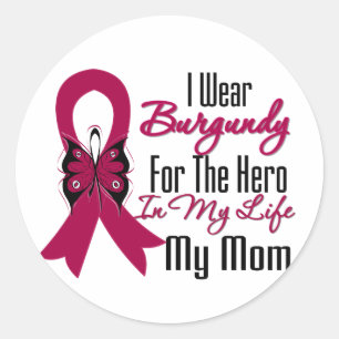 Sticker Rond Héros de ruban de myélome ma maman