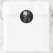 Sticker Rond Héros Drapeau EMS Corrections Dispatch Police Fire (Sac)