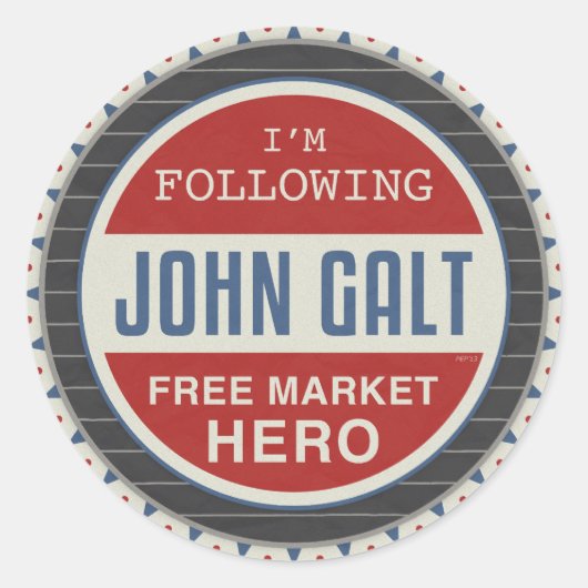 Sticker Rond Héros du marché libre (Devant)