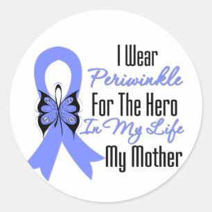 Sticker Rond Héros oesophagien de ruban de Cancer ma mère