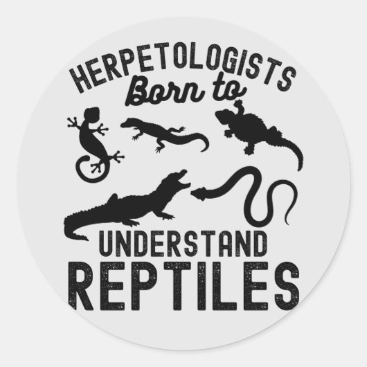 Sticker Rond Herpétologistes, nés pour comprendre les reptiles (Devant)