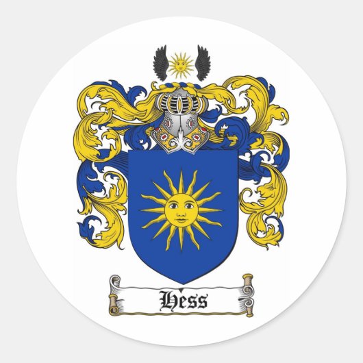STICKER ROND HESS FAMILLE CREST - HESS COAT OF ARMS (Devant)