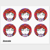 STICKER ROND HESTER BESSIE RENCONTRE LES BÂTIMENTS (Feuille)