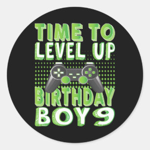 Sticker Rond Heure D'Augmenter L'Anniversaire Garçon 9 Ans Vidé