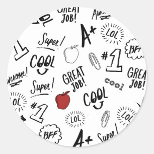 Sticker Rond Heure de l'école