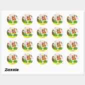 Sticker Rond Heure de l'histoire de l'animal (Feuille)