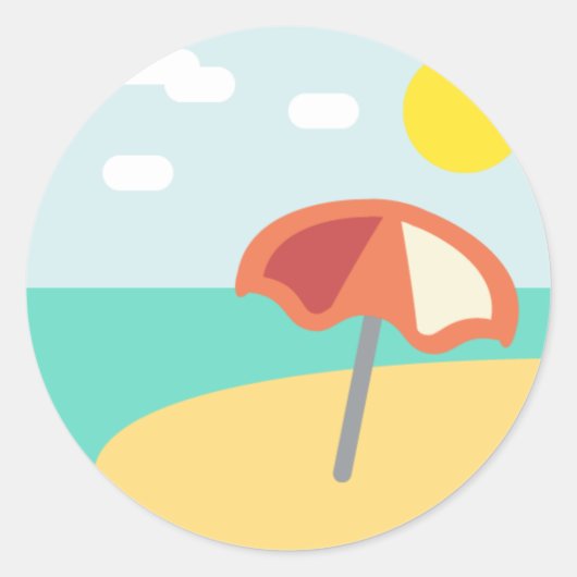 Sticker Rond Heure de plage Emoji (Devant)
