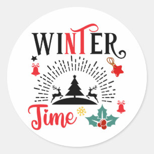 Sticker Rond Heure d'hiver