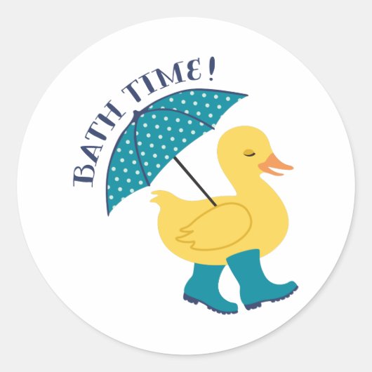 Sticker Rond Heure du bain Canard (Devant)