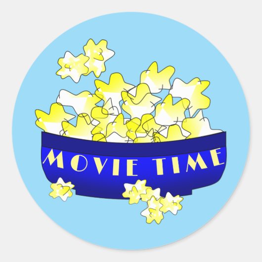 Sticker Rond Heure du film Popcorn (Devant)