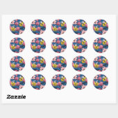 Sticker Rond Heure du printemps (Feuille)