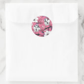 Sticker Rond Heure du printemps en rose (Sac)