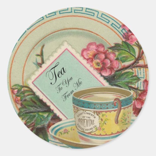 Sticker Rond Heure du thé (Devant)
