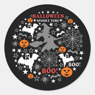Sticker Rond Heure Éffrayante Halloween