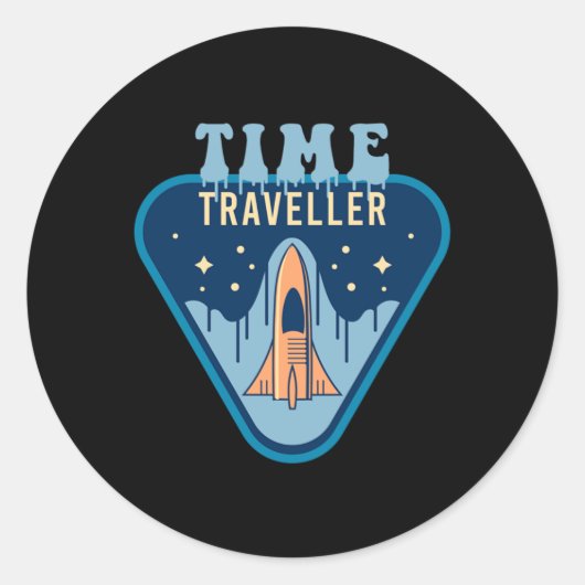 Sticker Rond Heure Voyageur Science Fiction Space Ship Cadeau (Devant)