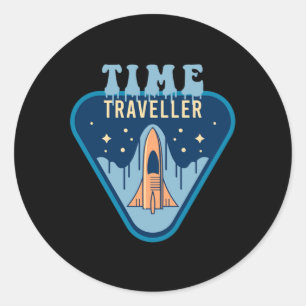 Sticker Rond Heure Voyageur Science Fiction Space Ship Cadeau