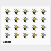 Sticker Rond Heureuse abeille (Feuille)