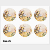 Sticker Rond Heureuse abeille (Feuille)