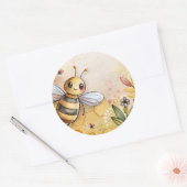 Sticker Rond Heureuse abeille (Enveloppe)