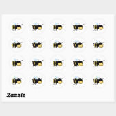 Sticker Rond Heureuse abeille (Feuille)