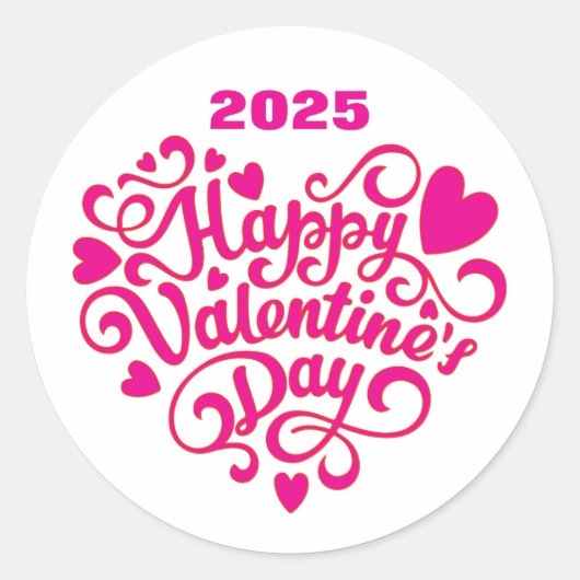 Sticker Rond Heureuse Sainte-Valentin (Devant)