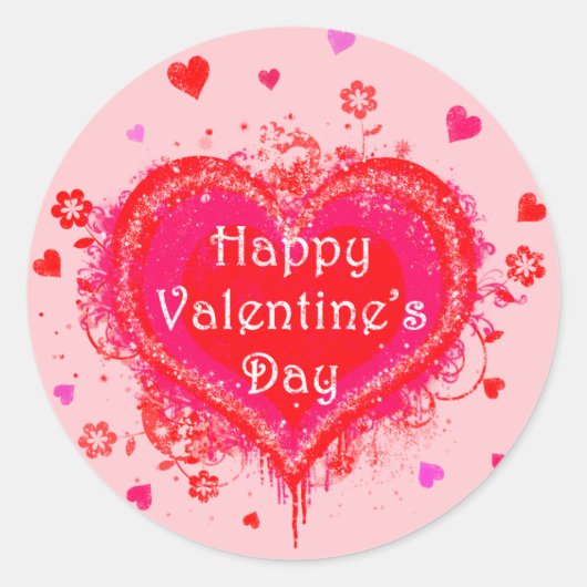 Sticker Rond Heureuse Sainte-Valentin (Devant)