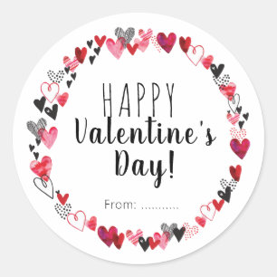 Sticker Rond Heureuse Sainte-Valentin