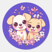 STICKER ROND HEUREUSE SAINTE-VALENTIN ! (Devant)