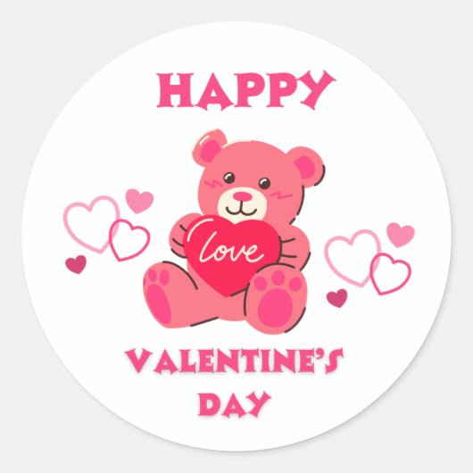 Sticker rond Heureuse Sainte-Valentin (Devant)