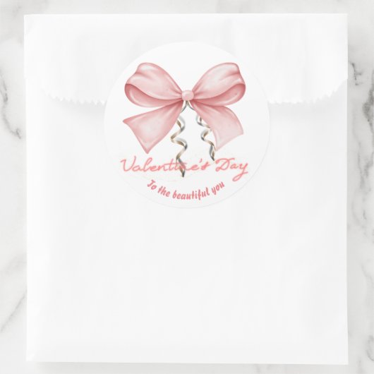 Sticker Rond Heureuse Sainte-Valentin (Sac)