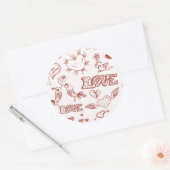 Sticker Rond Heureuse Sainte-Valentin (Enveloppe)