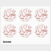 Sticker Rond Heureuse Sainte-Valentin (Feuille)