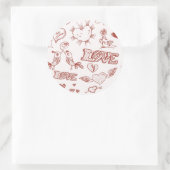 Sticker Rond Heureuse Sainte-Valentin (Sac)