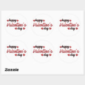 Sticker Rond Heureuse Sainte-Valentin (Feuille)