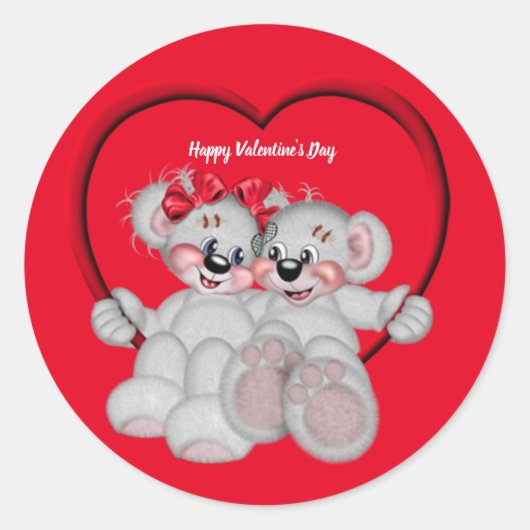 Sticker rond Heureuse Sainte-Valentin (Devant)