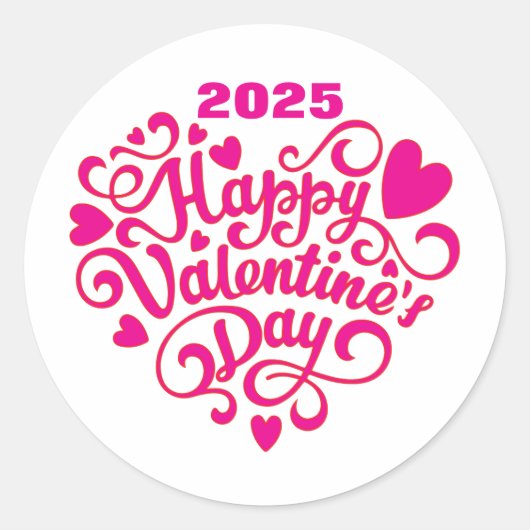 Sticker Rond Heureuse Sainte-Valentin (Devant)