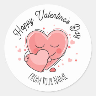 Sticker Rond Heureuse Sainte-Valentin