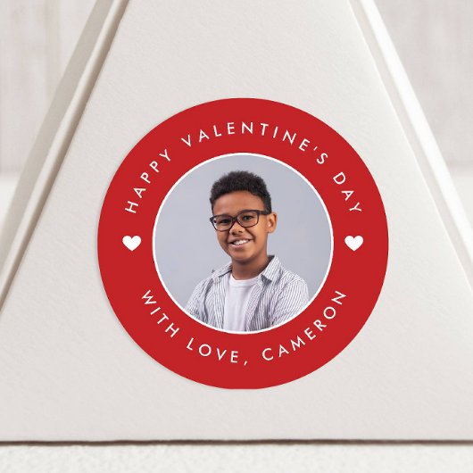 Sticker Rond Heureuse Sainte-Valentin à partir d'enfants photo 