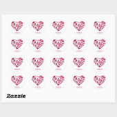 Sticker Rond "Heureuse Sainte-Valentin - Amour romantique" (Feuille)