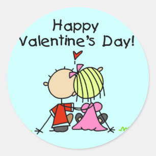 Sticker Rond Heureuse Sainte-Valentin amoureux