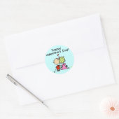 Sticker Rond Heureuse Sainte-Valentin amoureux (Enveloppe)