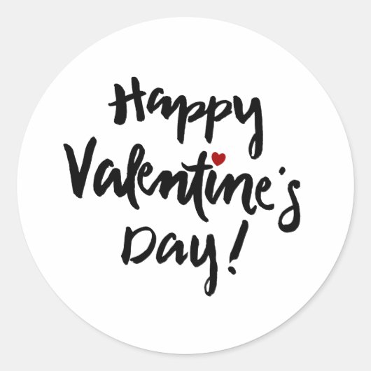 Sticker Rond Heureuse Sainte-Valentin au Coeur Rouge minuscule (Devant)